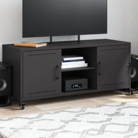 TV Cabinet Black Cold-rolled steel Medium Storage TV Ca...