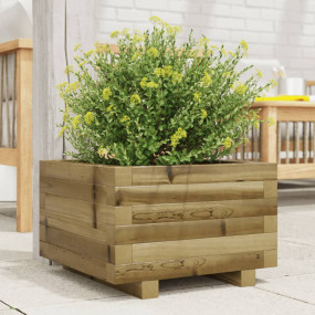Garden Planter Brown Treated Pinewood Medium Durable