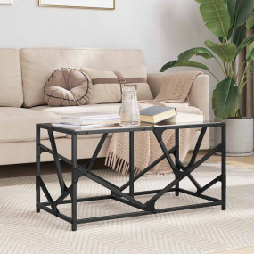 Coffee Table Black Engineered wood, steel, glass Small ...
