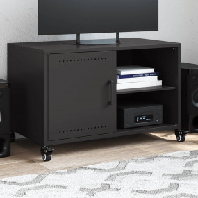 TV Cabinet Black Cold-Rolled Steel Medium TV Cabinet