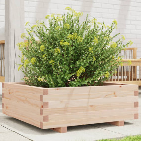 Garden Planter Natural wood Solid pine wood 27.6 x 27.6...