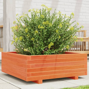 Garden Planter Wax brown Solid pinewood 27.6in x 27.6in...