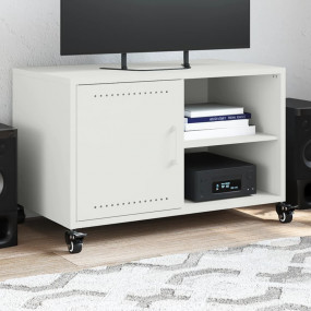 TV Cabinet White Cold-rolled steel 26.8 x 15.4 x 17.1 i...