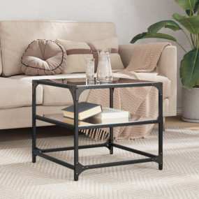 Coffee Table Black Engineered Wood Small Coffee Table S...