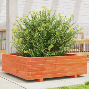 Garden Planter Wax Brown Solid Pine Wood Large Decorati...