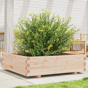 Garden Planter Natural Wood Solid Pine Wood Medium Dura...