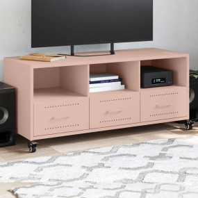 TV Cabinet Pink Cold-rolled steel medium Rollable TV Ca...