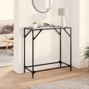 Console Table Transparent Glass Steel and Glass 31.5x13...