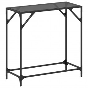 Console Table Black Glass top, Steel frame 31.5 x 13.8 ...