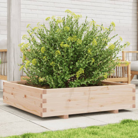 Garden Planter Natural wood Solid pinewood 39.4x39.4x10...