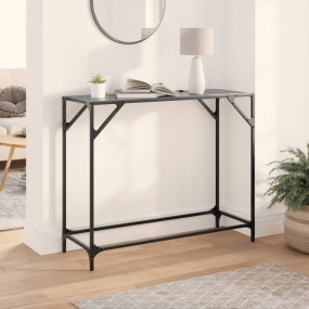 Console Table Black glass Stainless steel and glass Med...