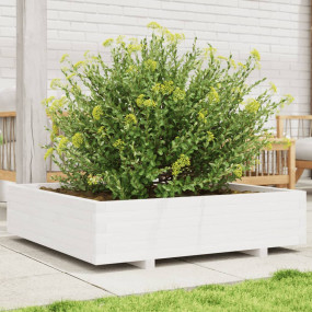 Garden Planter White Solid pinewood Large Sturdy Garden...