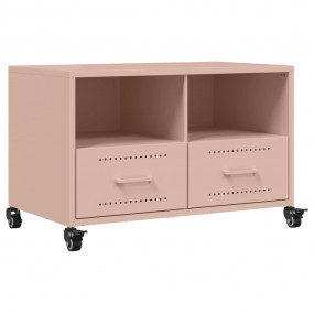 TV Cabinet Pink Cold-rolled steel 26.8 x 15.4 x 17.1 in...