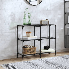 Console Table Transparent Steel and Glass Decorative In...