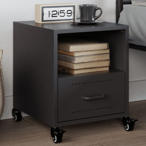 Bedside Cabinet Black Cold-rolled steel Small Portable