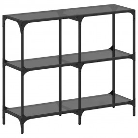 Console Table Black Glass top, Stainless Steel frame Me...