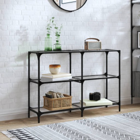 Console Table Transparent glass and steel Stainless ste...