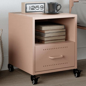 Bedside Cabinet Pink Cold-rolled steel Small Bedside Ca...