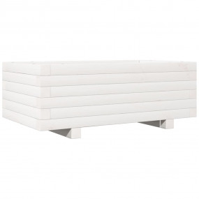 Garden Planter White Solid pinewood Decorative Inlays