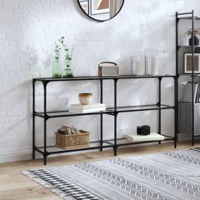 Console Table Clear glass Steel and glass Large Console...