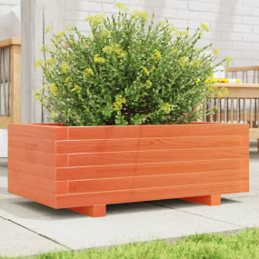 Garden Planter Wax Brown Solid Pinewood Ample space for...