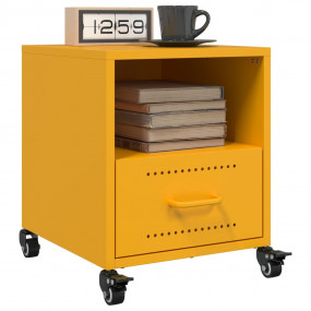 Bedside Cabinet Set of 2 Mustard Yellow Cold-rolled ste...