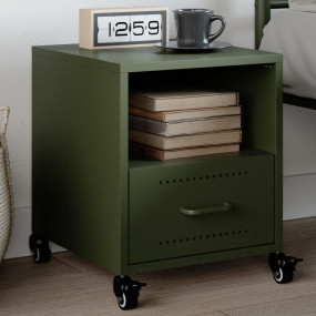 Bedside Cabinet Olive Green Cold-rolled steel Medium