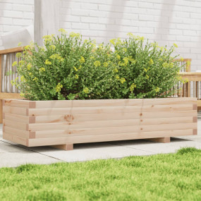 Garden Planter Natural wood Solid pinewood 43.3 x 15.7 ...