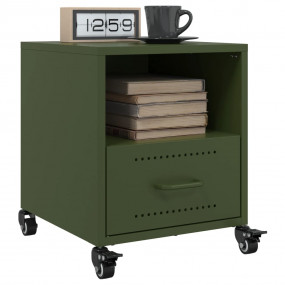 Bedside Cabinet Set of 2 Olive Green Cold-rolled Steel ...