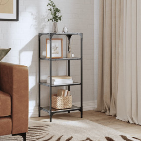Storage Rack Black Stainless Steel, Glass Medium Storag...
