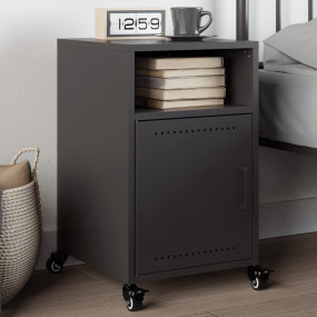 Bedside Cabinet Black Cold-rolled steel 14.2 x 15.4 x 2...