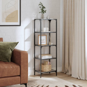 Storage Rack Black glass Stainless steel and glass