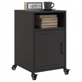 Bedside Cabinet Set of 2 Black Cold-rolled steel Medium