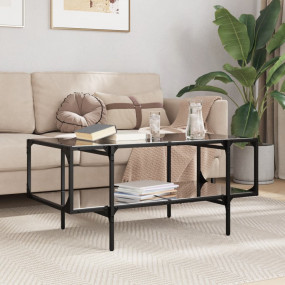 Coffee Table Black glass Engineered wood, stainless ste...