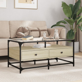 Coffee Table Sonoma oak Engineered wood, steel, glass