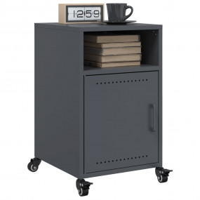 Bedside Cabinet Set of 2 Anthracite Cold-rolled steel