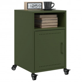 Bedside Cabinet Set of 2 Olive Green Cold-Rolled Steel ...