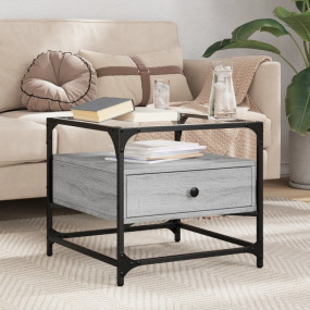 Coffee Table Gray Sonoma Engineered wood, steel, glass ...