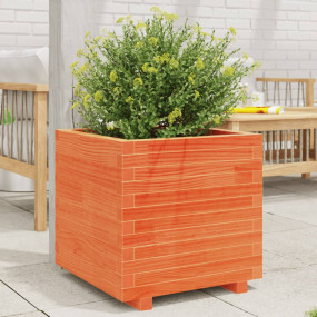 Garden Planter Wax Brown Solid pinewood 19.7x19.7x19.5 ...