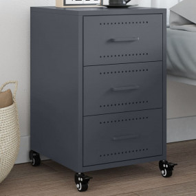 Bedside Cabinet Anthracite Cold-rolled Steel Small