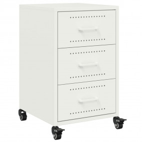 Bedside Cabinet White Cold-rolled steel 14.2 x 15.4 x 2...