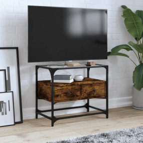 TV Cabinet Smoked Oak Engineered Wood Medium TV Cabinet