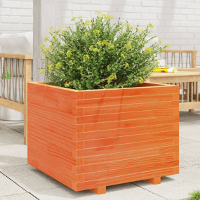 Garden Planter Wax Brown Solid Pine Wood 24 in Wooden P...
