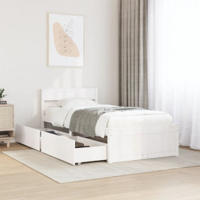 Bed Frame White Solid pine wood, Plywood