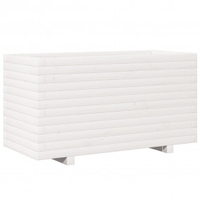 Garden Planter White Solid Pine Wood Large Decorative I...