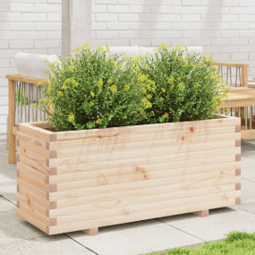 Garden Planter Natural Wood Solid Pine Wood Medium Dura...