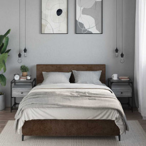 Bedside Cabinet Set of 2 Grey Sonoma Engineered wood, s...