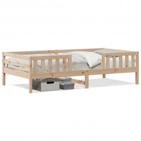 Bed Frame Natural Wood Solid Pine Wood Single Modern Be...