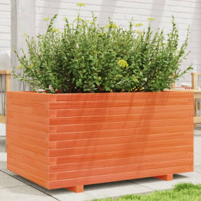 Garden Planter Wax Brown Solid Pine Wood Medium Decorat...