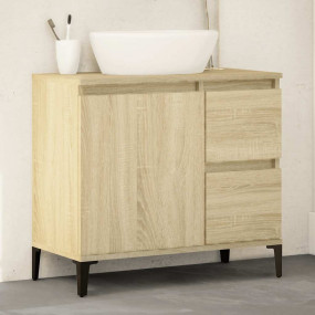 Bathroom Cabinet Sonoma oak Engineered wood, metal Medi...